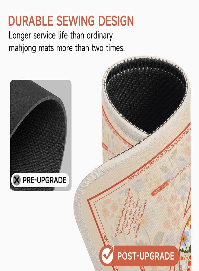 Deyimmei Neoprene Mahjong Mat for Table 31.5"x31.5" - Non-Slip, Noise Reduction Cover with Storage Pockets, American Rules & Crease-Free Rolled Shipping (Pastel Bouquet) - Image 2